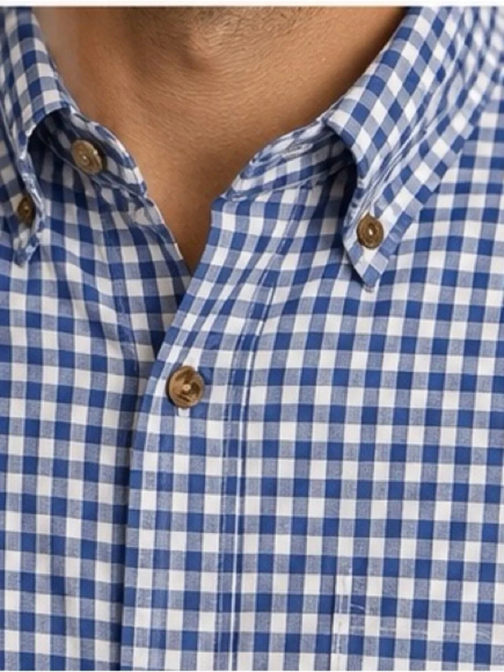 J.Crew Brushed Twill Gingham Shirt Blue White Slim Fit Cotton Mens L